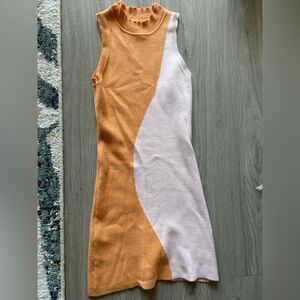 La Hearts Soft Knit Sweater dress in Peach